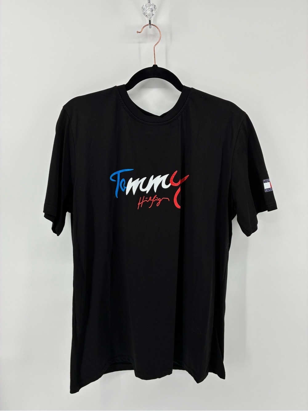 Tommy Hilfiger Black Logo Script T‑Shirt